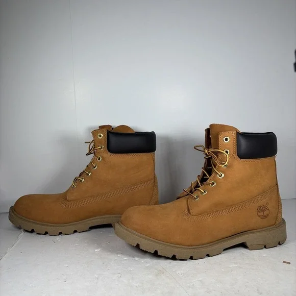 Size 9.5 Timberland 6 Inch Premium Wheat Nubuck Boots | TB 18094 - Picture 4 of 8